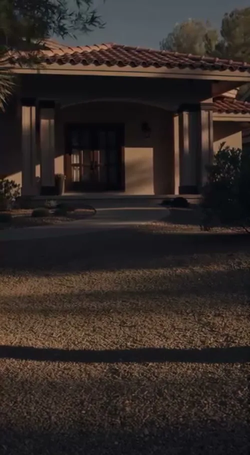 Finished tile roof on a desert home at dusk